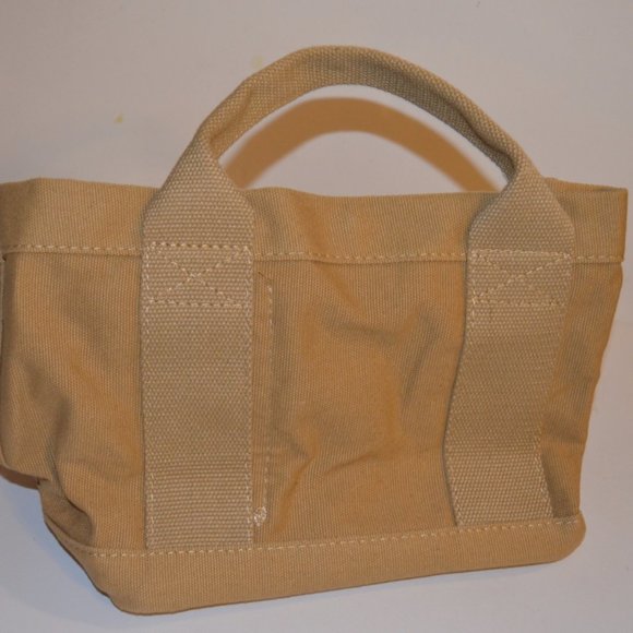 Unknown Source Canvas Hand Bag Purse Beige Durable Inside Sections Pockets 12x8' - Picture 4 of 6